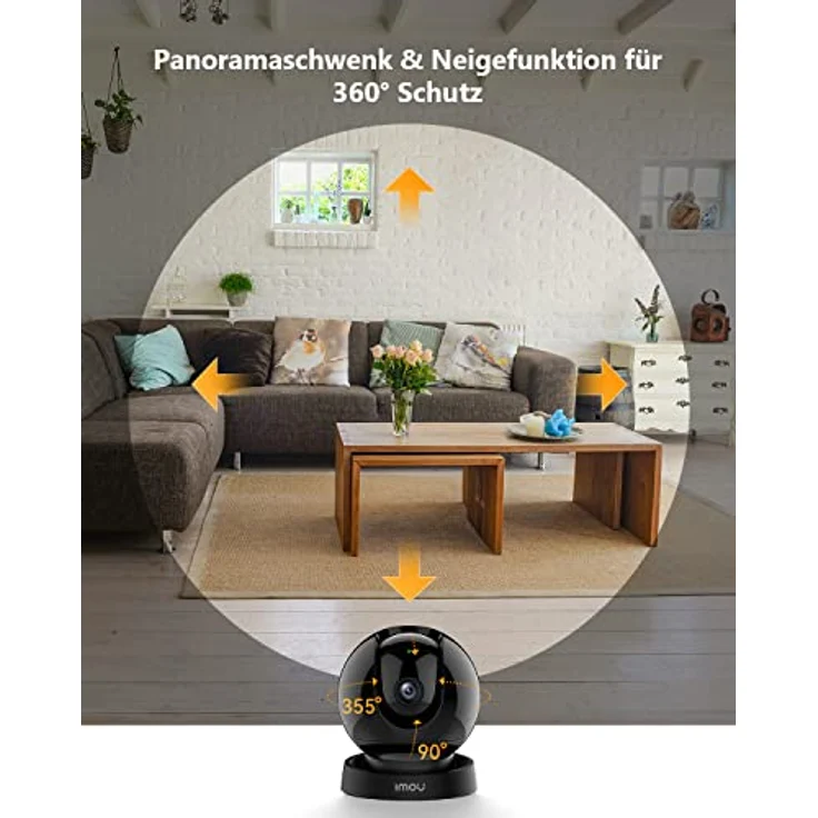 Imou 5MP Überwachungskamera Innen 355°/70°, 2K WLAN Kamera Indoor,Human/Pet Detection,Automatische Verfolgung,Auto Cruise,Zwei-Wege-Audio,Nachtsicht,Rex 3D – Bild 2