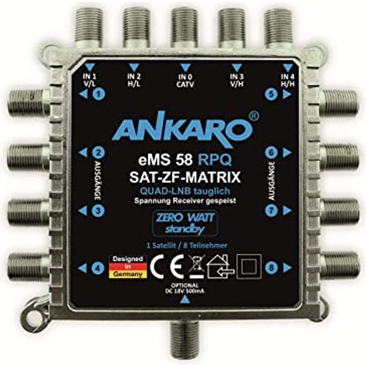 Ankaro Multischalter eMS 58 RPQ Quad und Quattro LNB tauglich- stromsparend mit ZERO-Watt Standby-Funktion – Bild 3