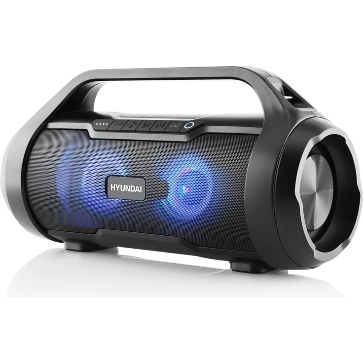 Hyundai BTS40B, kabelloser Bluetooth-Lautsprecher mit 40 Watt Ausgangsleistung, 15 Stunden Akkulaufzeit und FM-Radio, schwarz