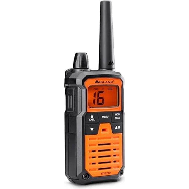 Midland XT70 Pro Kofferset, PMR+LPD Handfunkgerät mit 16 PMR446 und 69 LPD Kanälen, orange – Bild 4