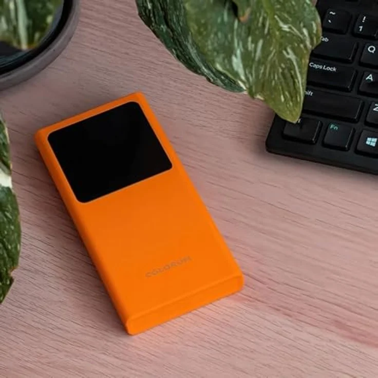 FOREVER Colorum Power Bank 10000mAh Orange - Tragbarer externer Akku mit USB-C, LED-Display und Taschenlampe, gleichzeitiges Laden von zwei Geräten – Bild 5