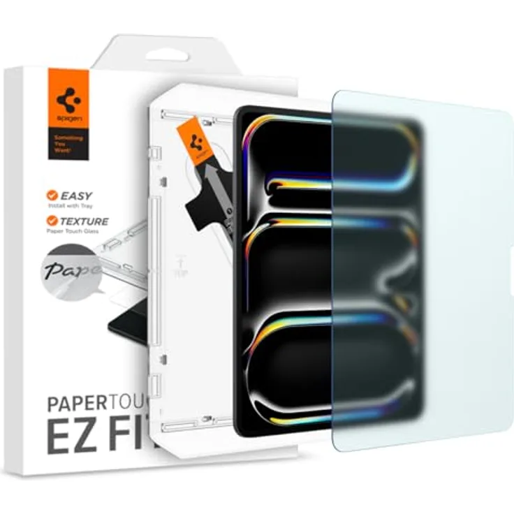Spigen PaperTouch EZ Fit für iPad Pro 13 Zoll M4 (2024), 7. Generation, Papier Textur, Matt, 9H Härte