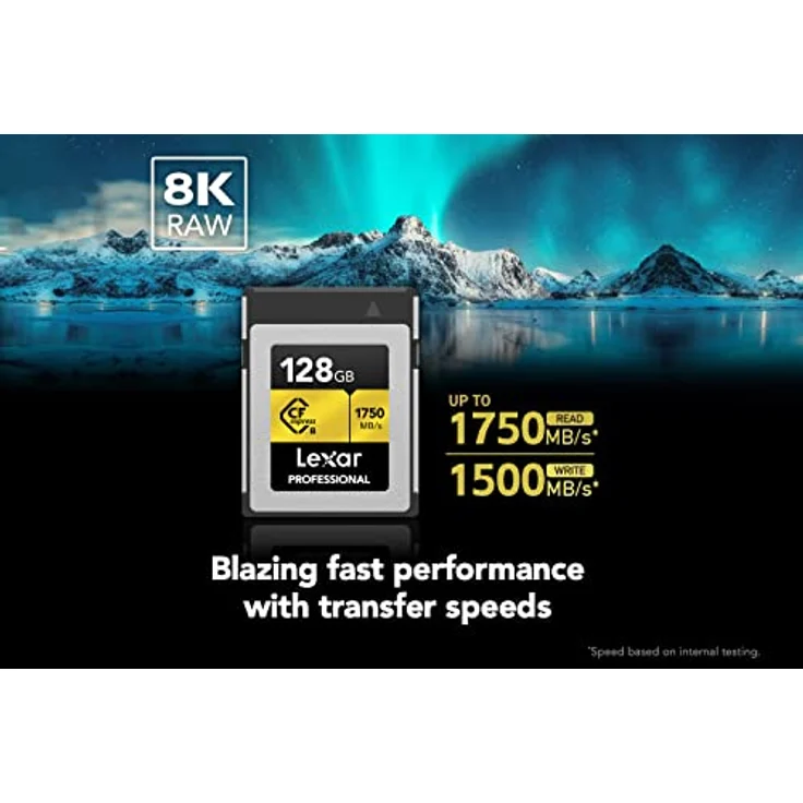 Lexar Professional GOLD-Serie CFexpress Karte 128GB, Typ B CF Karte, bis zu 1750 MB/s Lesen, Nehmen Sie PCIe 3.0 und NVMe, Speicherkarte für professionelle Fotografen, Videofilmer (LCXEXPR128G-RNENG) – Bild 3
