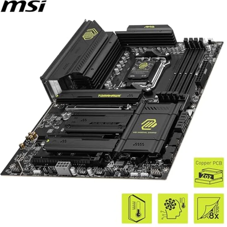 MSI MAG X870 Tomahawk WiFi Mainboard, ATX - Unterstützt AMD Ryzen 9000/8000/7000 Prozessoren, DDR5 Memory Boost 8400+MT/s (OC), PCIe 5.0 x16 & 4.0 x16, M.2 Gen5, Wi-Fi 7, 5G LAN – Bild 4