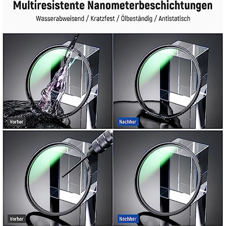 NEEWER 72 mm MC UV-Schutzfilter, 24-lagig, mehrschichtig, optisches HD-Glas, wasserabweisend, kratzfest, ultradünner Rahmen – Bild 4