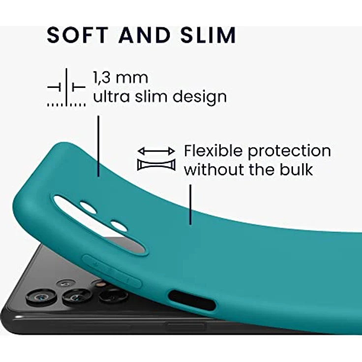 kwmobile Hülle für Samsung Galaxy A13 4G, weiches TPU Silikon Case in Petrol matt, geeignet für kabelloses Laden – Bild 2