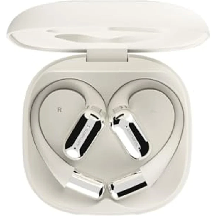 4smarts SkyBuds AI Screen, Open-Ear Bluetooth Kopfhörer mit 96 Stunden Akkulaufzeit, Beige – Bild 3