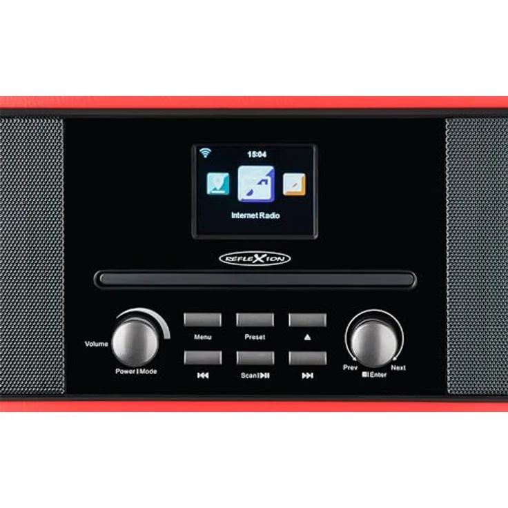 Reflexion HRA19INT DAB- und Internetradio mit CD-Player und Radiowecker (UKW, DAB, DAB+, Bluetooth, AUX-Eingang, Kopfhöreranschluss, Fernbedienung), rot – Bild 4
