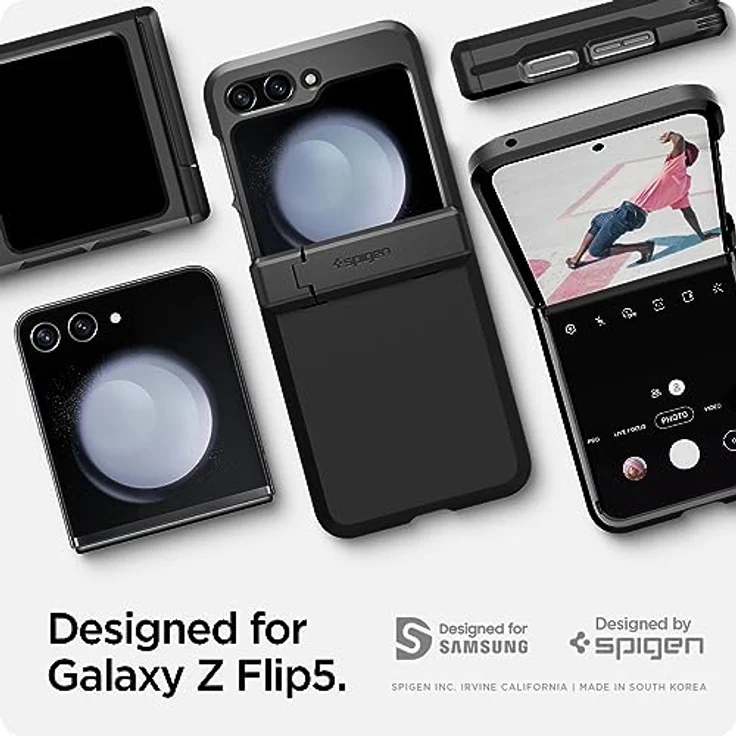 Spigen Tough Armor Pro Hülle Kompatibel mit Samsung Galaxy Z Flip 5 -Schwarz – Bild 2