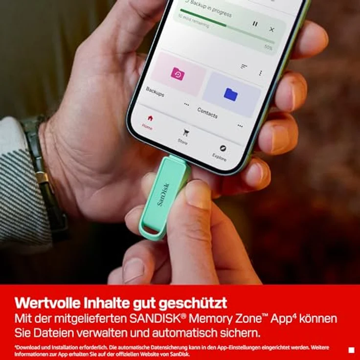 SanDisk Phone Drive USB-C, 1TB USB Stick in Seafoam Green mit automatischen Backups und 150 MB/s Übertragungs速度 – Bild 6