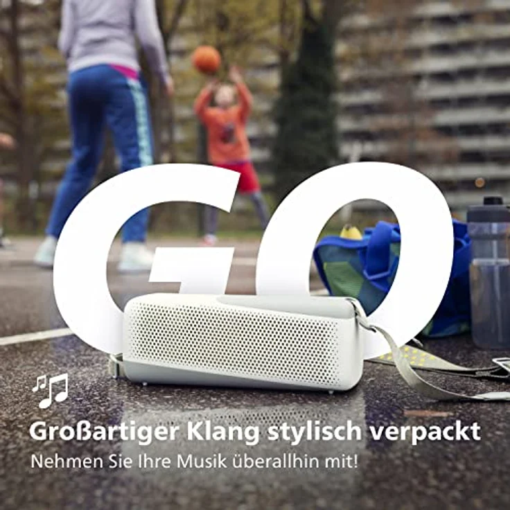 PHILIPS Audio Kabellose Lautsprecher Bluetooth, Hochportabler & Wasserdichter IP67 Lautsprecher Mit Integriertem Mikrofon Für Anrufe & Powerbank, 24 Stunden Wiedergabe,TAS7807W, Weiß, Groß – Bild 2