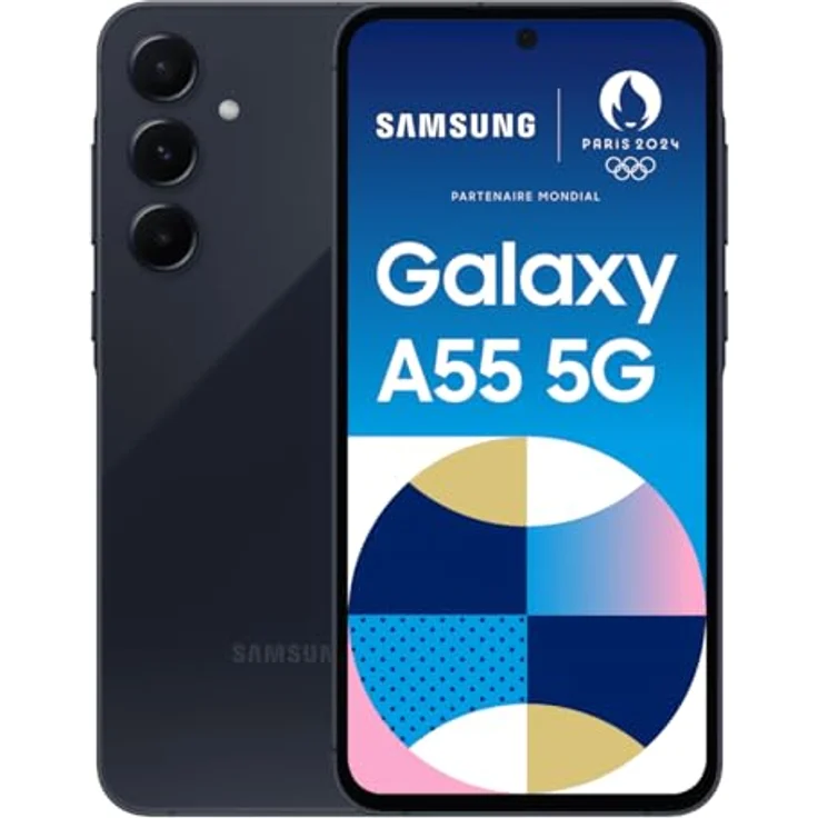 Samsung Galaxy A55 5G 16,8 cm (6.6") Double SIM hybride USB Type-C 8 Go 128 Go 5000 mAh Marine – Bild 1