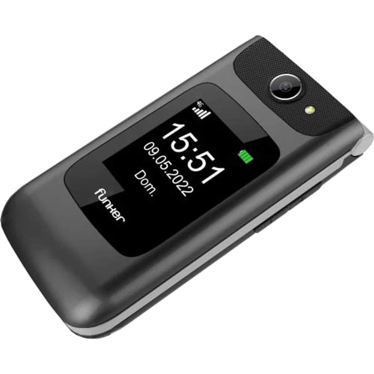 Funker C250 Comfort 4G - Klapphandy 4G für Senioren, Tasten und große Tasten, einfach zu bedienen, SOS-Taste, USB-C, 3 Direktspeicher, 2000 Kontakte, 1450mAH-Akku, Ladestation – Bild 3