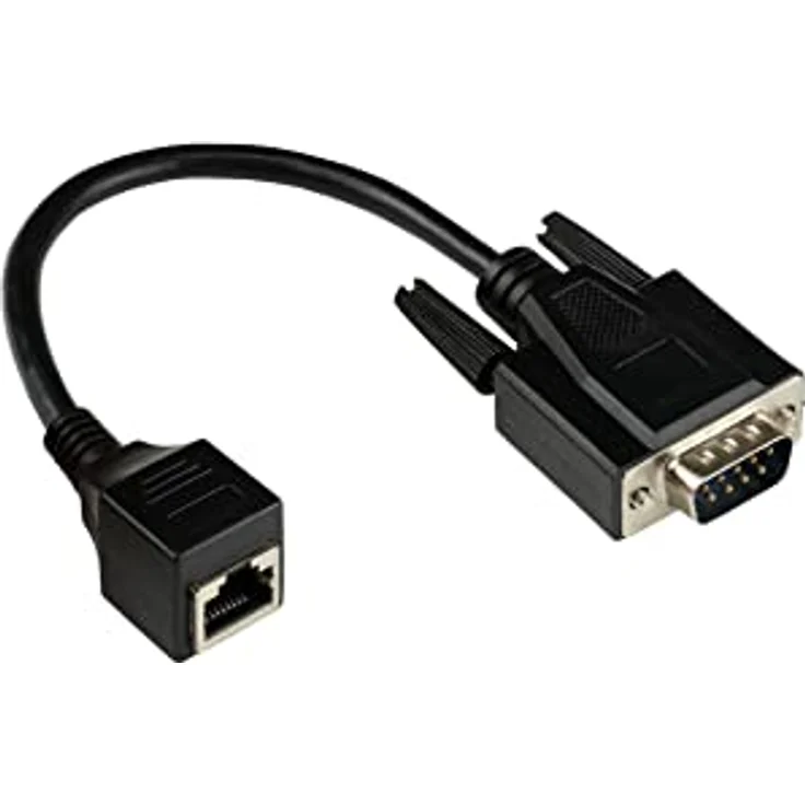 Good Connections Adapterkabel RJ45 Buchse an RS232 D-SUB 9-Pol Stecker, 1:1 Belegung, 10 cm, schwarz – Bild 1