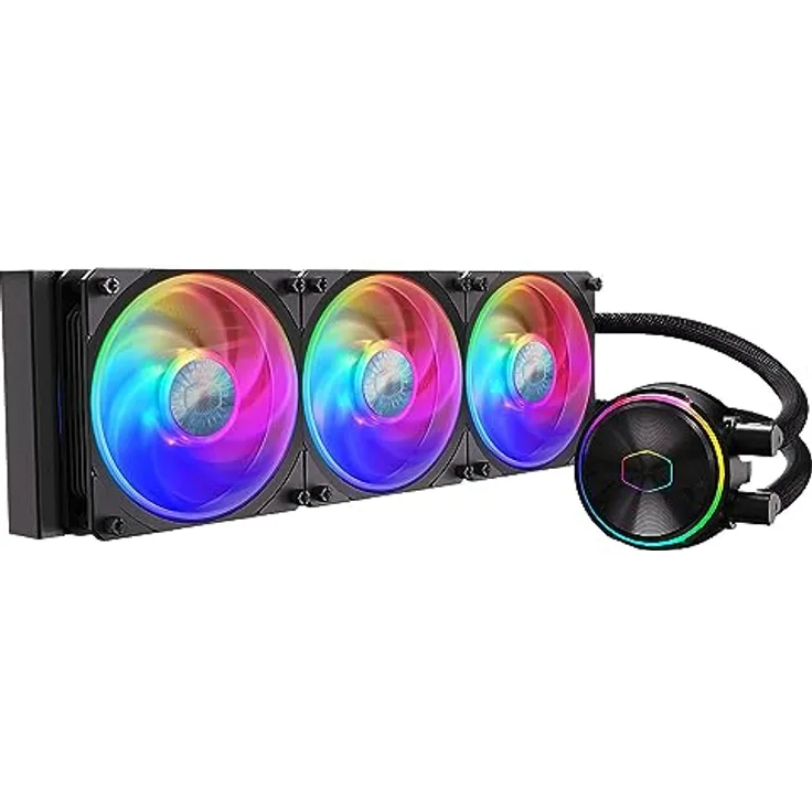 Cooler Master MasterLiquid PL360 Flux 30th Anniversary Edition - Flüssigkeitskühler CPU, 3 x Ventilateurs 120mm, Radiateur 360mm, Regler RGB Gen2 Inclus, Compatible AMD & Intel