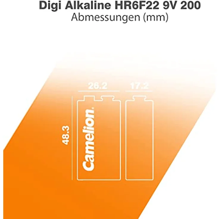 Camelion 17025122 Akku (NiMH, 9 Volt Block, 250 mAh, 1er-Pack) – Bild 4