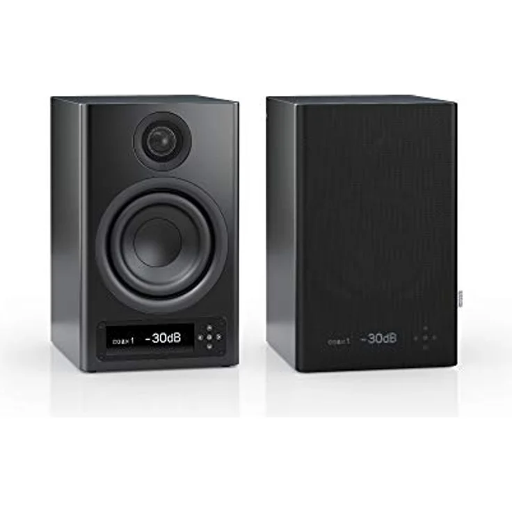 Nubert nuPro XS-3000 RC | Schwarzes Regallautsprecherpaar | 2 Stück High End Kompaktlautsprecher | Bluetooth Lautsprecher aptX HD | Lautsprecher Verbindung kabellos High Res | Aktivboxen mit 2 Wegen – Bild 1