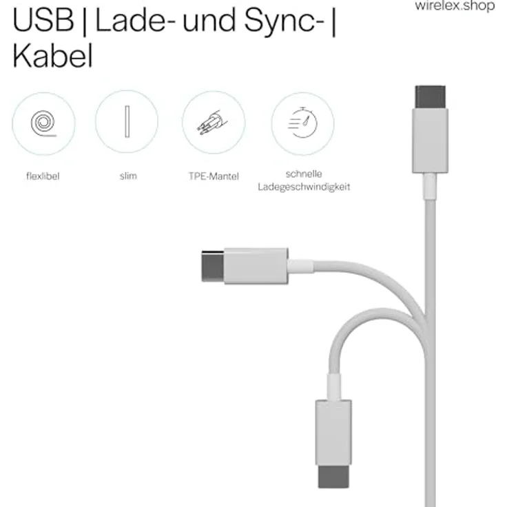 S/CONN maximum connectivity FL31-13043, 2 m USB A zu USB C Kabel, USB 2.0, 0,48 Gbit/s, Weiß – Bild 4