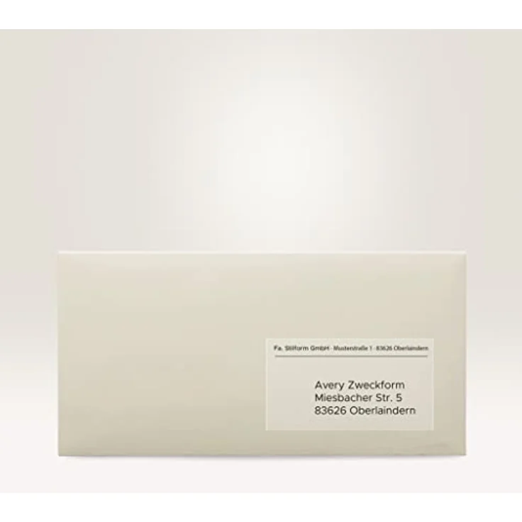 AVERY Zweckform L7563-25 Adressetiketten/Adressaufkleber (350 Etiketten, 99,1x38,1mm auf A4, bedruckbar, selbstklebend, für DIN lang Briefkuverts, durchsichtige Polyesterfolie) 25 Blatt, transparent – Bild 3
