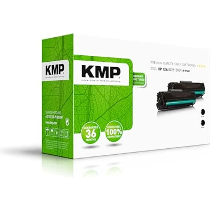 KMP Toner Doublepack H T114D, Schwarz, optimaler Schwärzungsgrad und exzellente Tonerhaftung