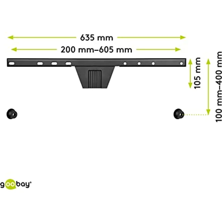 Goobay 49949 TV-Wandhalterung OLED Fixed (L), 37" bis 70" (94-178 cm), 50 Kg, einfache & sichere Montage, Schwarz, Vesa Standard – Bild 3