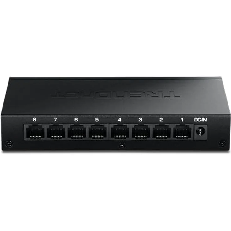 Trendnet TEG-S381, 8-Port 2.5G Netzwerk Switch mit 40 Gbit/s Switching-Kapazität, schwarzes Metallgehäuse, lüfterlos und wall-mountable – Bild 1