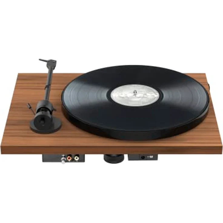 Pro-Ject E1 Phono, Plug & Play Einsteiger Plattenspieler mit OM5e System, schaltbarer Phono Vorstufe und elektronischer Geschwindigkeitsänderung (Walnuss) – Bild 2