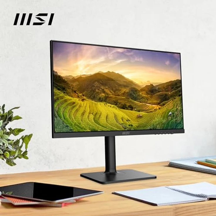 MSI Modern MD2412P Desktop-Monitor 23,8 Zoll (63,8 cm), Full HD – IPS-Panel 1920 x 1080, 100 Hz, Augenkomfort, VESA-Montage, integrierte Lautsprecher, Display-Kit, 4-Fach verstellbar – HDMI 1.4b, USB, Schwarz – Bild 5