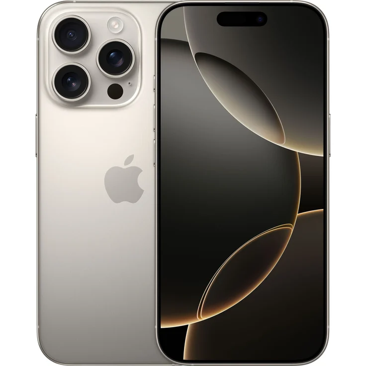Apple iPhone 16 Pro 5G Smartphone (6,3 Zoll) OLED-Display, 128 GB interner Speicher, iOS 18, Titan Natur – Bild 1