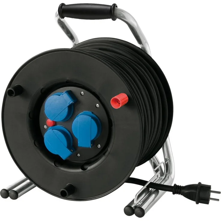 Dönges Kabelrolle Leitungsroller Spezialkunststoff 230 V, 25 m, H07RN-F3G1.5 (25 m) IP44, blau