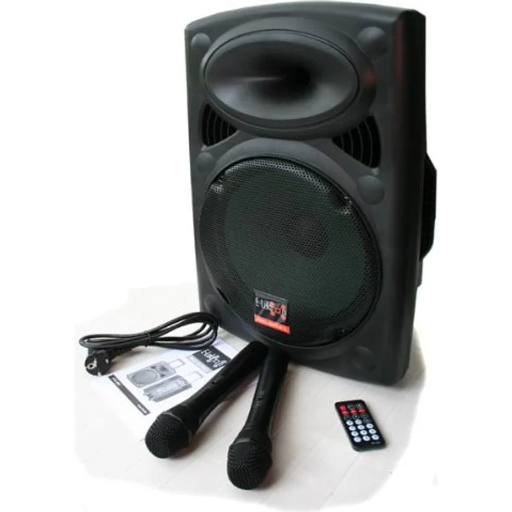 E-Lektron EL30-M 700W Mobile PA Sound Anlage Akku-MP3-USB-SD inkl. Funkmikrofone Soundsystem - EL812660, Bluetooth-Lautsprecher mit integriertem Verstärker, 2-Wege Bassreflex-Technologie, BLUETOOTH 5.0 TWS-Empfänger, FM-Radio, inkl. 2 Funkmikrofone, stabiles ABS-Kunststoffgehäuse - Schwarz – Bild 8