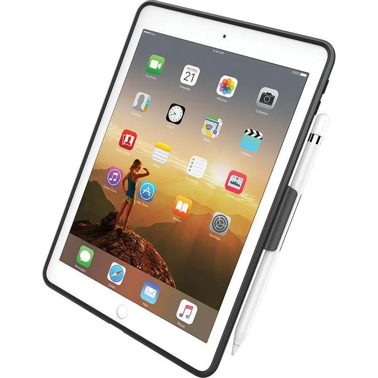 Catalyst schockresistent Case für iPad 2017 (5. Gen) und iPad 2018 (6. Gen), Schwarz, mit Standfunktion und integriertem Stifthalter