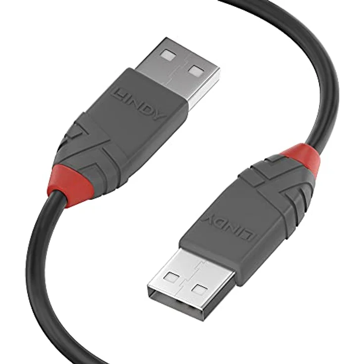 Lindy Anthra Line - USB-Kabel - USB (M) bis USB (M) - USB2.0 - 2,0m - rund - Schwarz (36693) – Bild 2