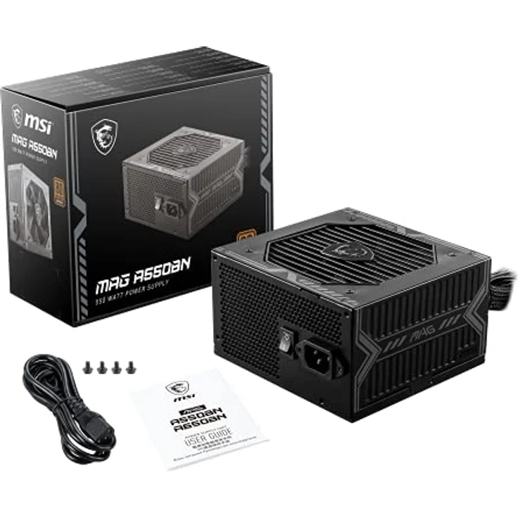 MSI MAG A550BN Netzteil, 80 PLUS Bronze, 550 Watt, ATX 2.4, geräuschoptimierter Lüfter, zwei PCIe-Anschlüsse – Bild 2