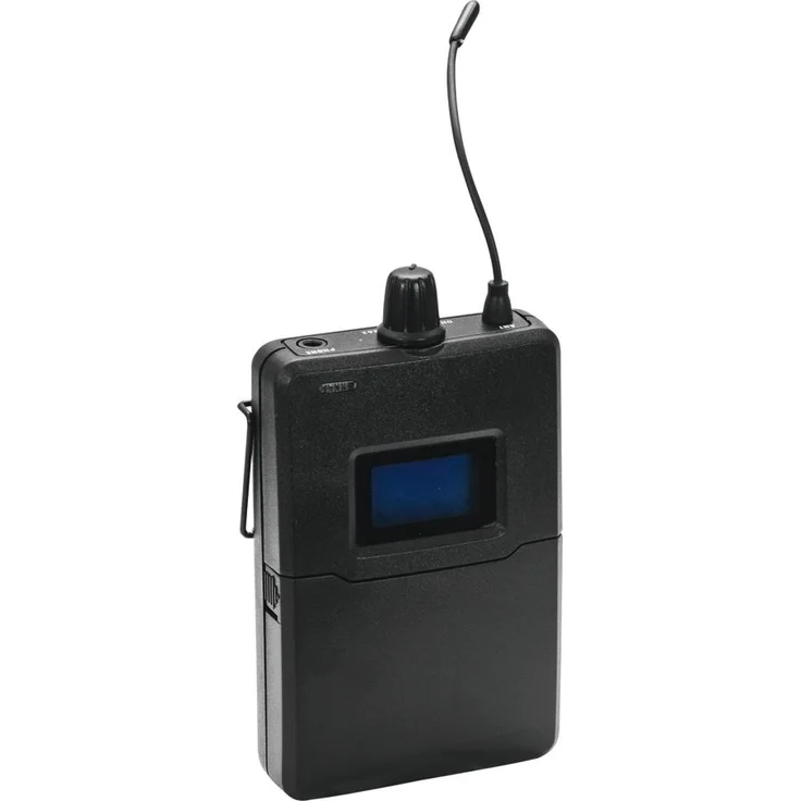 Omnitronic STR-1000, Taschenempfänger für IEM-1000, UHF 823-832 MHz, regelbarer Kopfhörerausgang, LCD-Anzeige, schwarz