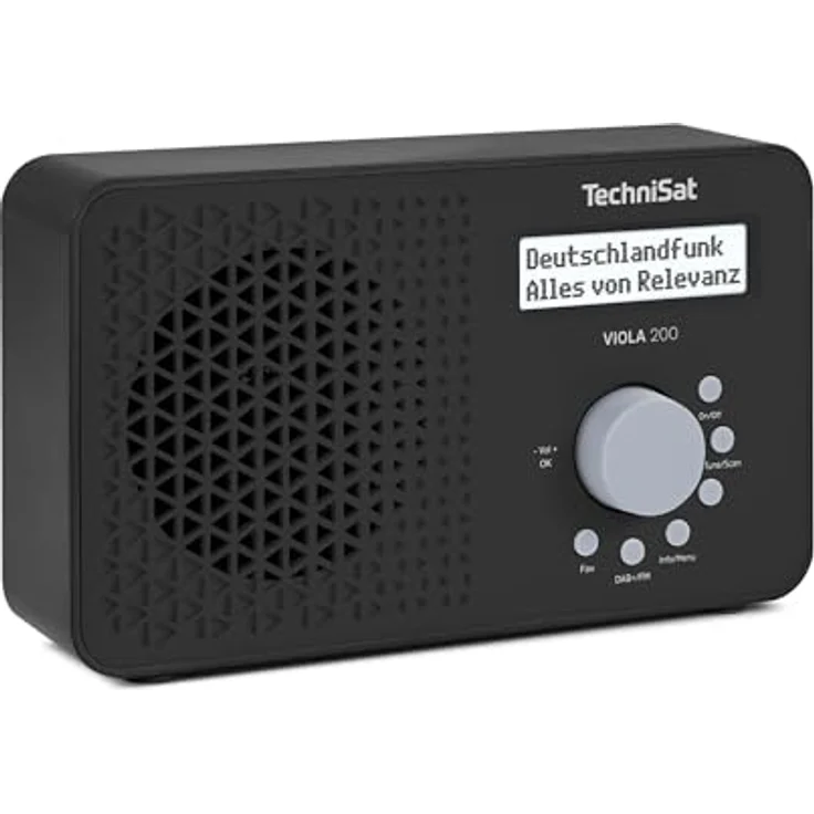 TechniSat Viola 200, tragbares DAB+/UKW-Radio mit LCD-Display, Teleskopantenne, Kopfhöreranschluss und Favoritenspeicher, schwarz – Bild 1
