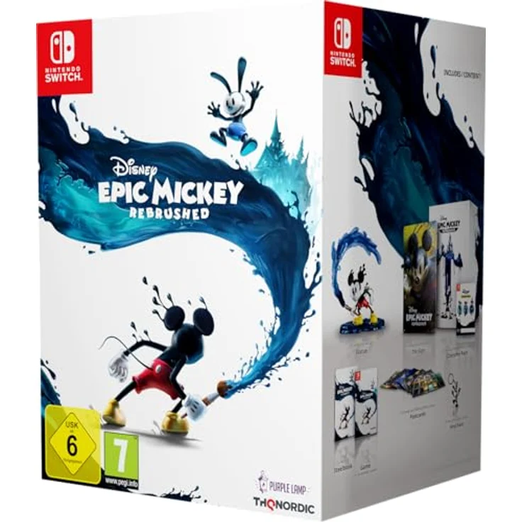 THQ Nordic Disney Epic Mickey: Rebrushed Collector's Edition - Nintendo Switch, inkl. 28cm Mickey Mouse Figur, verbesserte Grafik und Steelbook Sammlerstück – Bild 1