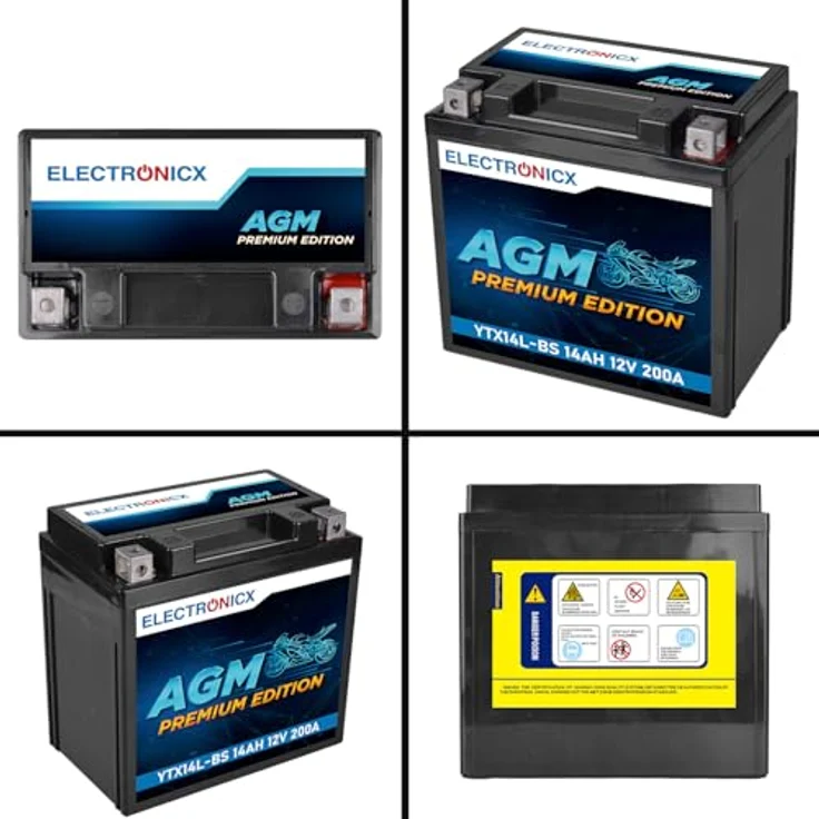 Electronicx YTX14L-BS AGM Motorradbatterie 14Ah 12V - wartungsfrei, auslaufsicher, zyklenfest für Motorrad, Roller und Quad – Bild 9