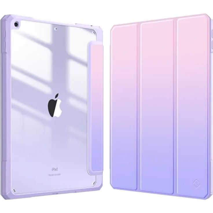 Fintie Hybrid Hülle für 10.2 Zoll iPad 9. Gen 2021/8. Gen 2020/7. Gen 2019 - Stoßfeste Schutzhülle mit transparentem Rückenteil und Stifthalter, Fantacy Ombre
