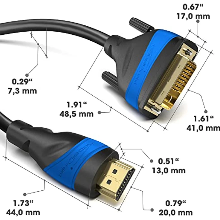 KabelDirekt - HDMI DVI 24+1 Adapterkabel - 2m - (DVI-D zu HDMI, 1080p Full HD 3D Highspeed) - TOP Series – Bild 5