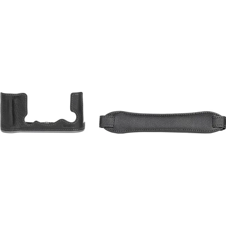 SmallRig 4709 Leather Half Case Kit für X T50, Vintage Kameratasche aus hochwertigem Leder mit integriertem Stativbefestigung, Schwarz