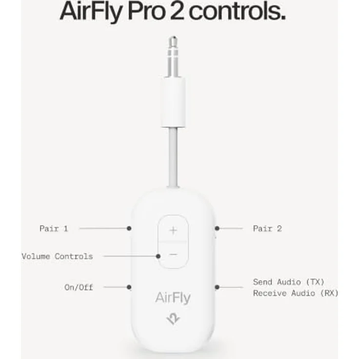 Twelve South AirFly Pro 2, Bluetooth-Audio-Transmitter für Klinke/USB-C, Weiß – Bild 7