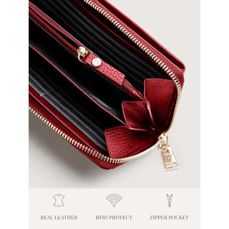 Lazarotti Bologna Leather Handytasche, 100% Leder, rot, 11 cm x 3.5 cm x 19 cm – Bild 2