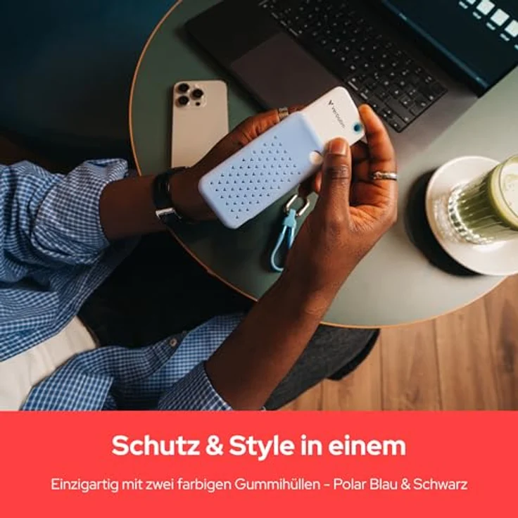 Verbatim Pocket SSD 1TB, Externe SSD mit USB 3.2 Gen 2, hohe Leserate bis 1000 MB/s, Weiss/Blau – Bild 5