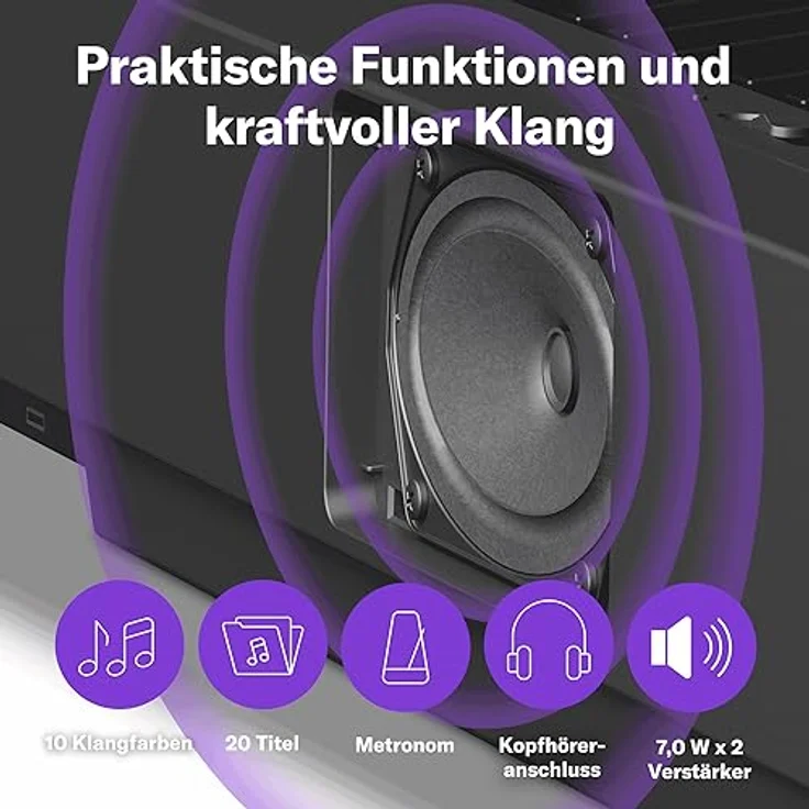 Yamaha Digitalpiano P-145B, schwarz, 88 gewichtete Tasten, inkl. Notenablage, Fußschalter und Netzadapter – Bild 4