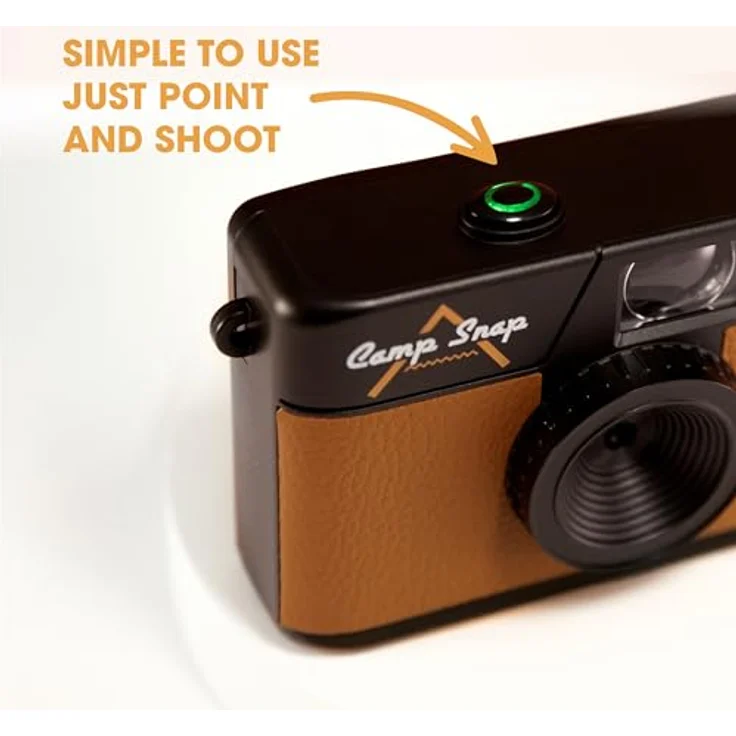 Camp Snap CS-V105, Retro Digitalkamera im Vintage-Look, 8MP mit USB-C und SD-Slot, braun – Bild 6