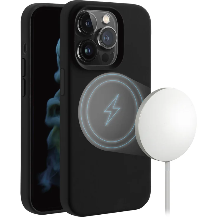 Vivanco Mag Hype Cover für Apple iPhone 14 Pro Max, Schwarz, Magnetic Wireless Charging Support