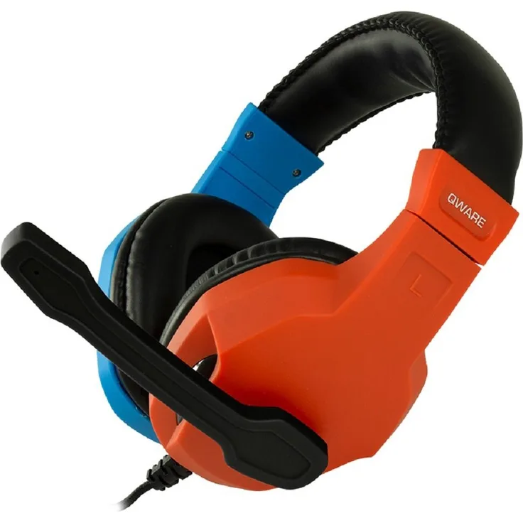 Qware Stereo Kopfhörer, Kristallklarer Sound mit integriertem Mikrofon, ergonomische Ohrpolster, kompatibel mit Nintendo Switch