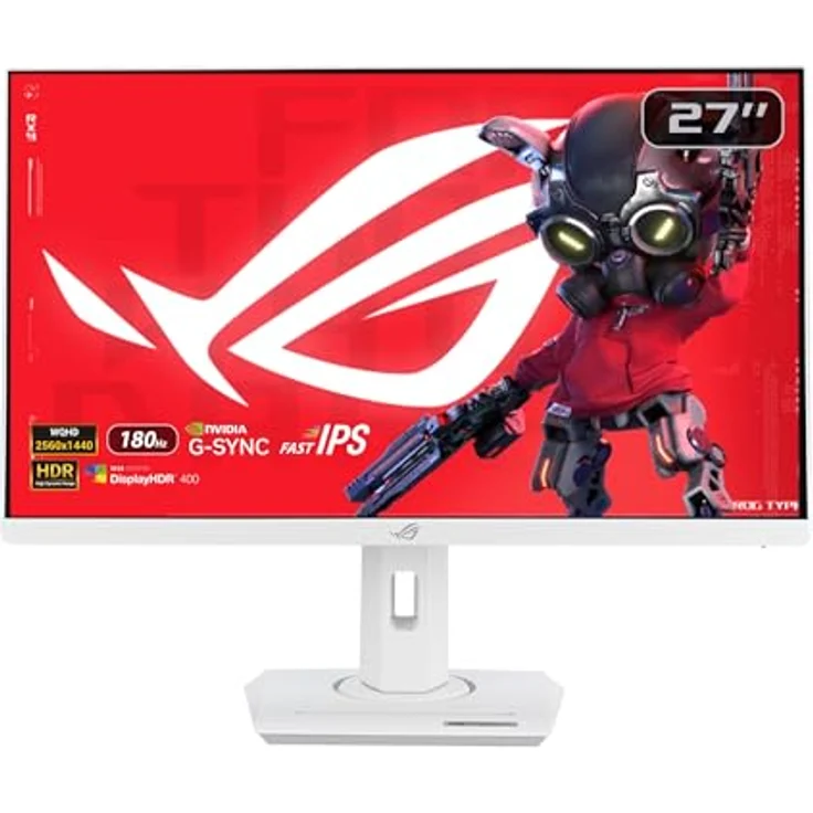 ASUS ROG Strix XG27ACS-W - 27 Zoll WQHD Gaming Monitor - 180 Hz, 1ms GtG, G-Sync, FreeSync, ELMB, DisplayHDR 400 - Weiß – Bild 1