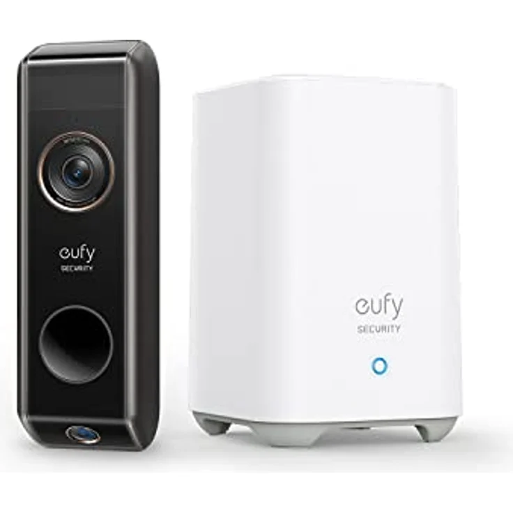 eufy Security Video Doorbell S330 Dual Camera, Akkubetriebene Video Türklingel mit Kamera & Homebase, Bewegungssensor, Paketerkennung, 2K HD, Gebührenfrei, 16GB lokale Speicherung – Bild 1